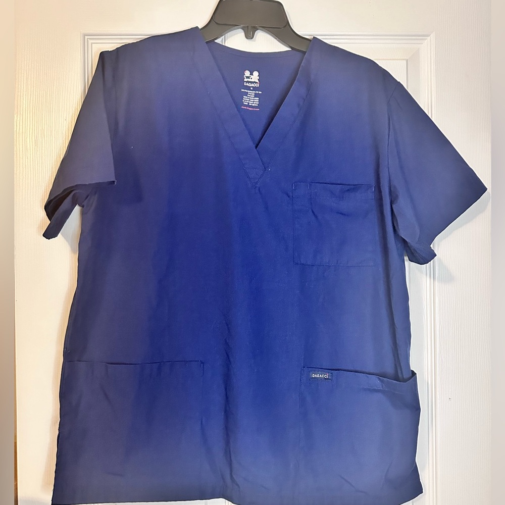 Dagacci Uniform Scrub Top Shirt Navy Blue Unisex Size Medium